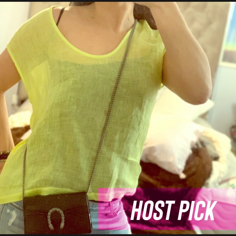 Gorgeous Eileen Fisher Linen Yellow Blouse Small